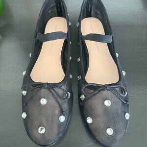Loeffler Randall Leonie 7.5 Crystal Embellished Ballet Flats- LIKE NEW